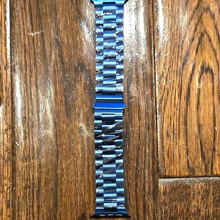 Blue Stainless Steel Watch Band